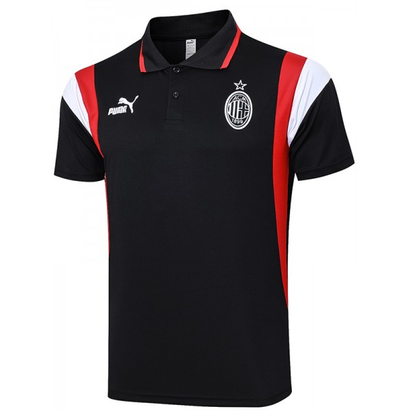 AC milan polo maglia di allenamento calcio uniforme da uomo sportswear calcio top sport maglia nera 2023-2024 