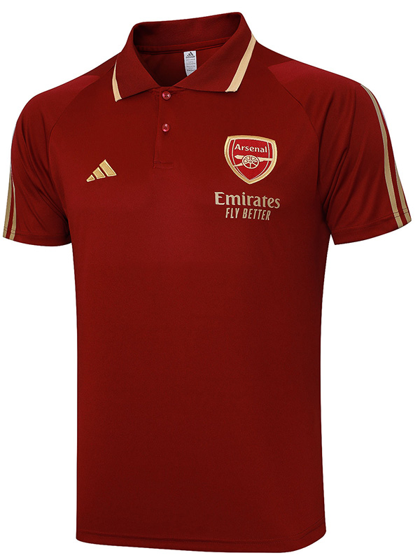 Arsenal polo divisa da calcio da allenamento abbigliamento sportivo da uomo top da calcio camicia sportiva rossa grigia 2023-2024
