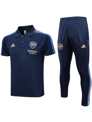 Arsenal polo jersey training uniform men's soccer sportswear navy football tops sports shirt 2023-2024