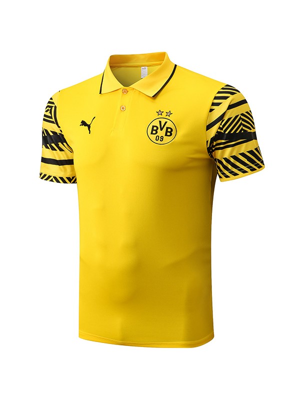 Borussia Dortmund polo maglia da del divisa da allenamento maglia sportiva da uomo gialla da calcio 2022-2023