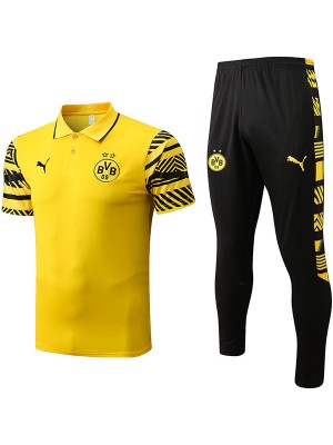 Borussia Dortmund polo maglia da del divisa da allenamento maglia sportiva da uomo gialla da calcio 2022-2023