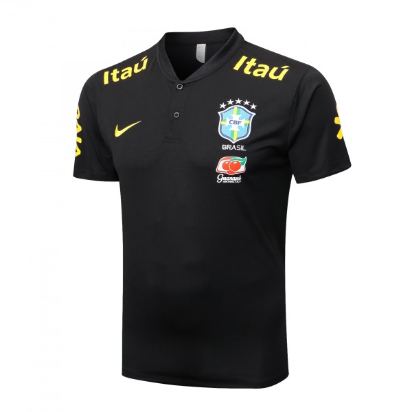Brazil polo divisa sportiva da calcio nera da uomo maglia da calcio training kit abbigliamento sportivo 2022-2023