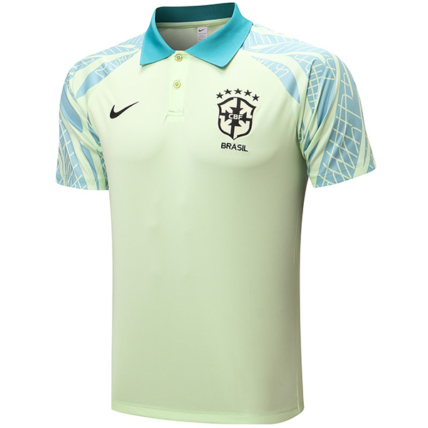 Brazil polo divisa da allenamento da calcio da uomo verde chiaro abbigliamento sportivo da calcio top maglia sportiva 2022-2023