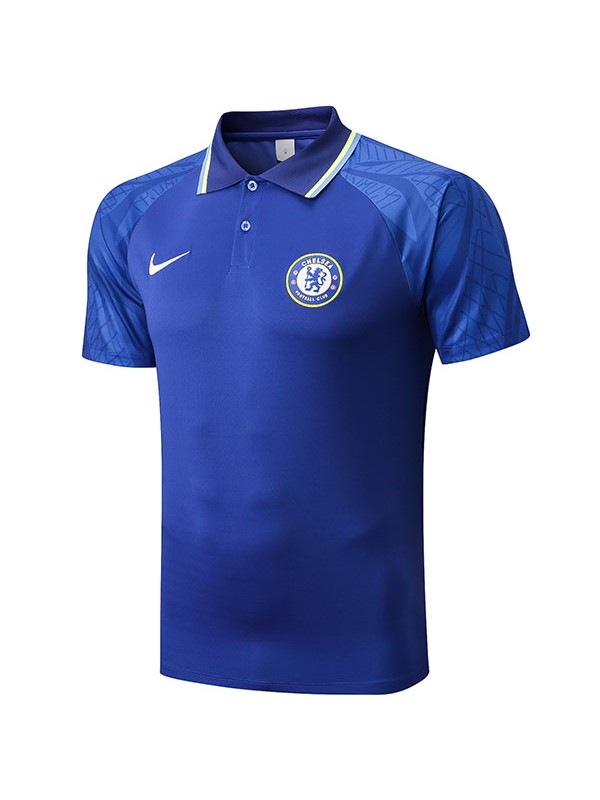 Chelsea polo del divisa da allenamento divisa da calcio da uomo blu sportswear top maglia sportiva 2022-2023