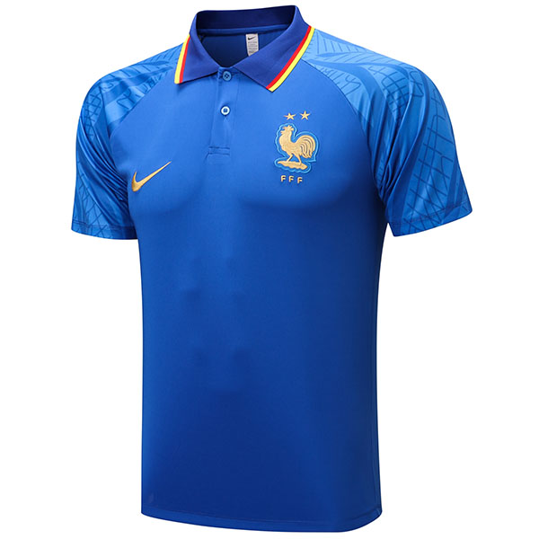 France polo divisa da allenamento divisa da calcio da uomo blu sportswear top maglia sportiva 2022-2023