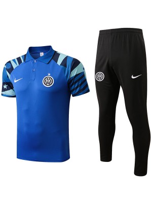 Inter milan polo maillot uniforme de football d'entraînement tenue de football sportswear bleue pour homme hauts chemise de sport 2022-2023