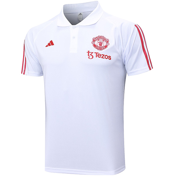Manchester united polo jersey training uniform men's soccer sportswear football white tops sports shirt 2023-2024