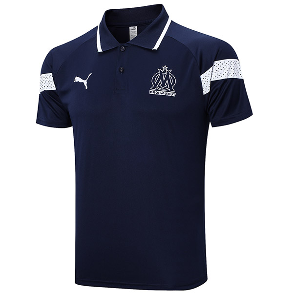 Marseille Polo marsigliese uniforme da calcio da allenamento abbigliamento sportivo da uomo kit da calcio ciano top camicia sportiva 2022-2023