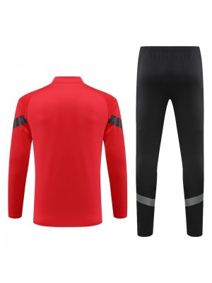 AC milan tuta rossa pantaloni da calcio tuta sportiva set collo uniforme abbigliamento da uomo kit allenamento calcio 2022-2023