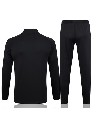 AC milan tracksuit soccer pants suit sports set zipper necked uniform men's red clothes football training kit 2023-2024