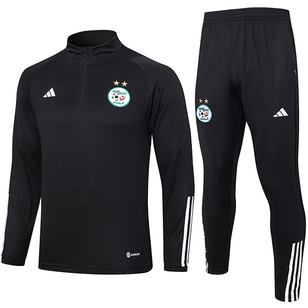 Algeria tracksuit soccer suit sports set zipper-necked black uniform men's clothes football training kit 2023-2024