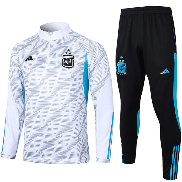 Argentina tracksuit football sportswear white zipper neck training uniform outdoor soccer coat 2024