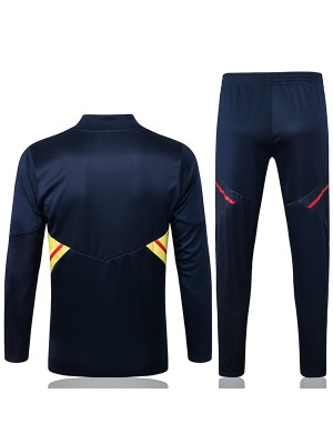 Arsenal tuta blu navy pantaloni di calcio tuta sportiva set con cerniera collo uniforme abbigliamento da uomo kit di allenamento di calcio 2022-2023