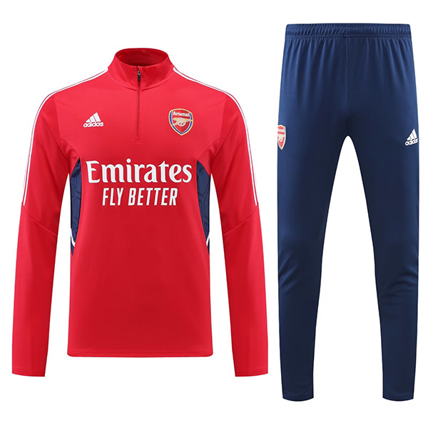 Arsenal tuta rossa pantaloni di calcio tuta sportiva set con cerniera collo uniforme abbigliamento da uomo kit di allenamento di calcio 2022-2023