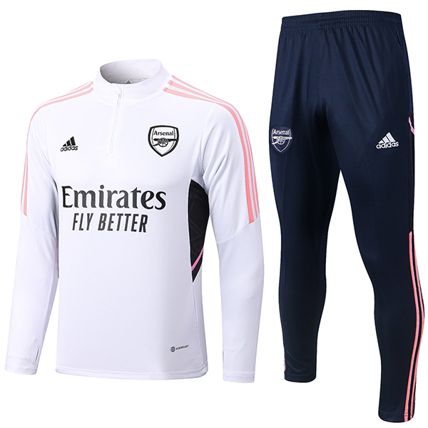 Arsenal tuta pantaloni di calcio tuta sportiva set con cerniera bianca uniforme vestiti da uomo kit di allenamento di calcio 2022-2023