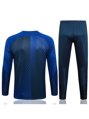 Barcelona tracksuit soccer pants suit sports set half zip necked uniform men's clothes football darkblue training kit 2023-2024
