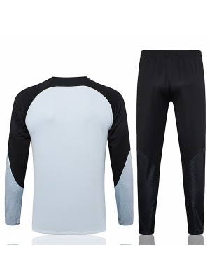 Barcelona tracksuit soccer pants suit sports set half zip necked uniform men's clothes football lightgray training kit 2023-2024
