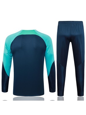 Barcelona tracksuit soccer pants suit sports set half zip necked uniform men's clothes football navy teal training kit 2023-2024