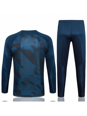 Barcelona tracksuit soccer pants suit sports set half zip necked uniform men's clothes football navy training kit 2023-2024