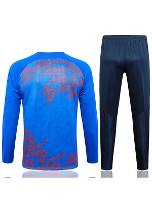 Barcelona tracksuit soccer suit sports set zipper-necked blue uniform men's clothes football training kit 2024