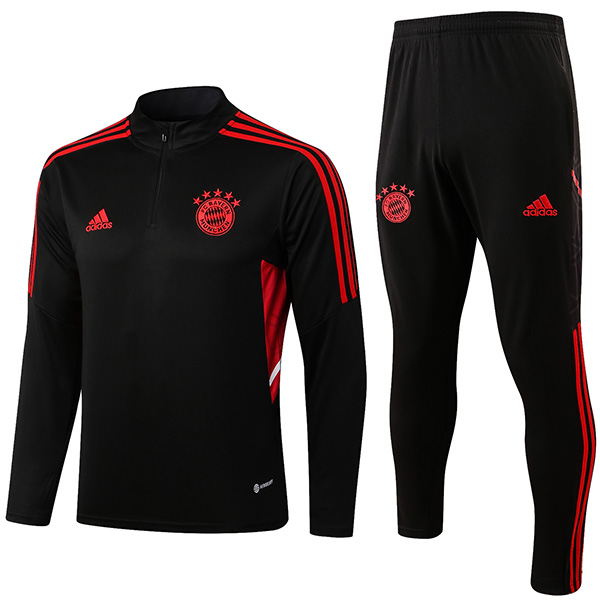 Bayern munich di baviera tute pantaloni di calcio tuta sportiva set tacchetti con collo nero abbigliamento da uomo kit di allenamento di calcio 2022-2023