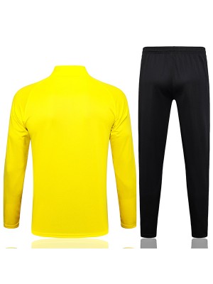 Borussia Dortmund tracksuit soccer pants suit sports set half zip necked uniform men's clothes football training yellow black kit 2023-2024