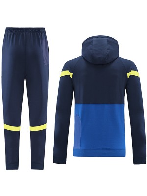 Chelsea felpa con cappuccio giacca da calcio abbigliamento sportivo tuta con cerniera kit da allenamento da uomo cappotto da calcio all'aperto blu 2022-2023