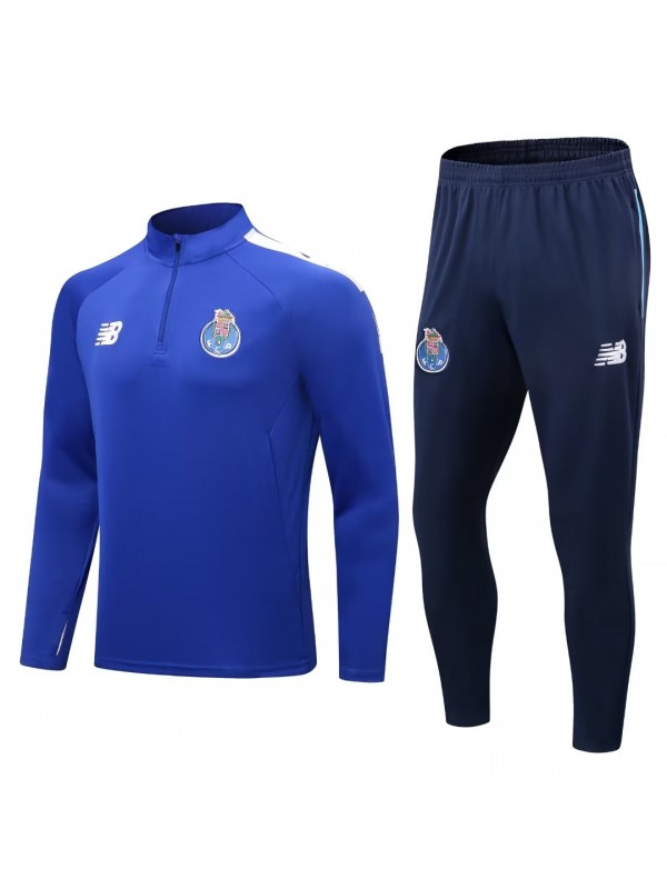FC Porto tuta blu pantaloni da calcio tuta sportiva set collo uniforme abbigliamento da uomo kit allenamento calcio 2022-2023
