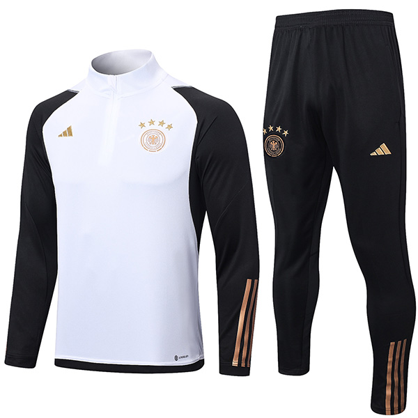 Germany tute da ginnastica pantaloni da calcio tuta sportiva set scollato tacchetti da uomo abbigliamento calcio allenamento bianco 2022-2023