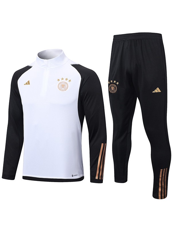 Germany tute da ginnastica pantaloni da calcio tuta sportiva set scollato tacchetti da uomo abbigliamento calcio allenamento bianco 2022-2023