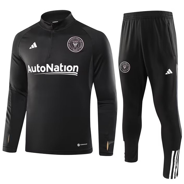 Inter miami  tracksuit soccer pants suit sports set zipper necked uniform men's black clothes football training kit 2023-2024