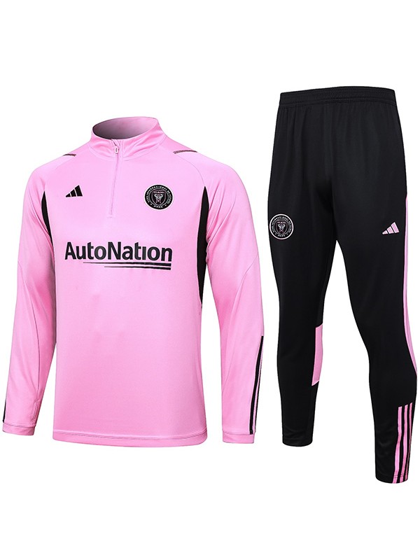 Inter miami tracksuit soccer pants suit sports set zipper necked uniform men's pink clothes football training kit 2023-2024