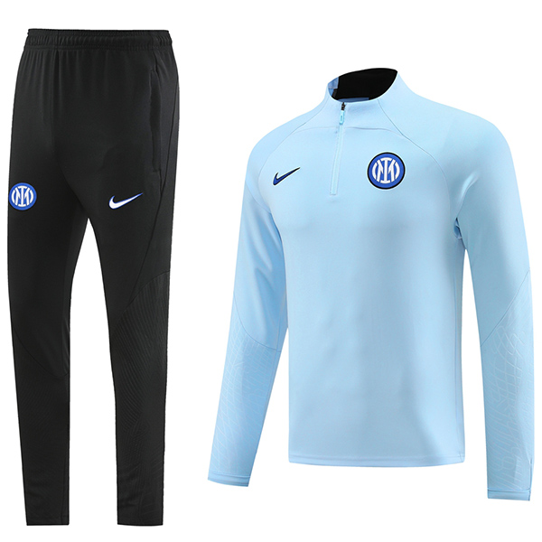 Inter milan tracksuit football sportswear zipper neck training skyblue uniform outdoor soccer coat 2024
