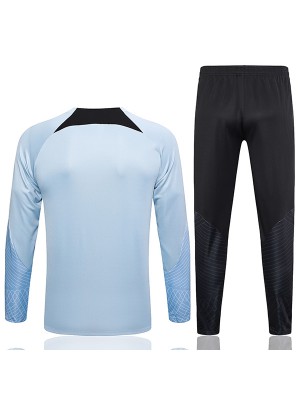 Inter milan tracksuit soccer suit sports set half zip necked lightblue uniform men's clothes football training kit 2023-2024