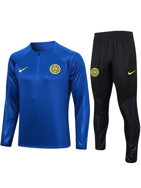 Inter milan tracksuit soccer suit sports set zipper-necked blue uniform men's clothes football training kit 2023-2024