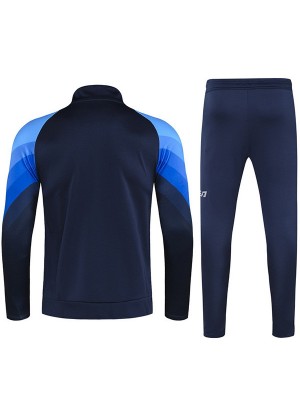 Napoli tuta da calcio pantaloni tuta sportiva set cerniera collo uniforme abbigliamento uomo calcio outdoor kit nero 2022-2023