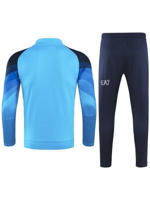 SSC Napoli tuta da calcio pantaloni tuta sportiva set collo uniforme blu abbigliamento da uomo kit allenamento calcio 2023-2024