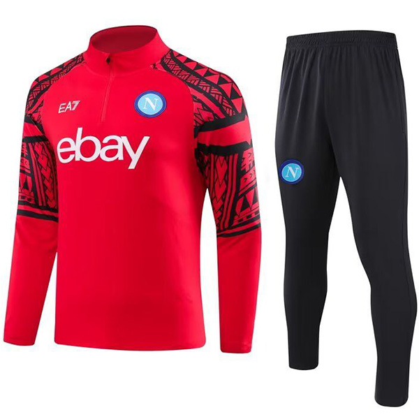 SSC napoli tracksuit soccer suit sports set zipper-necked red uniform men's clothes football training kit 2023-2024