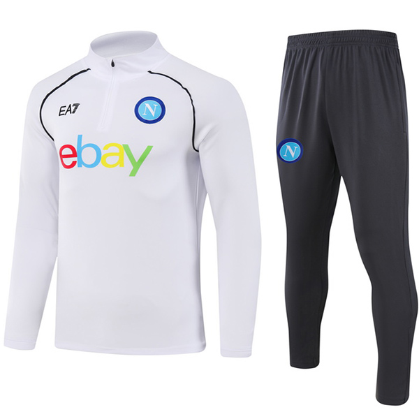 SSC napoli tracksuit soccer suit sports set zipper-necked white uniform men's clothes football training kit 2023-2024
