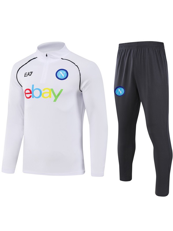 SSC napoli tracksuit soccer suit sports set zipper-necked white uniform men's clothes football training kit 2023-2024