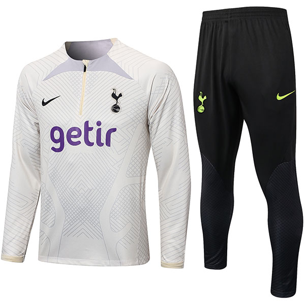 Tottenham Hotspur tuta da calcio abbigliamento sportivo crema mezza cerniera uniforme Tottenham kit da allenamento da uomo cappotto da calcio 2022-2023