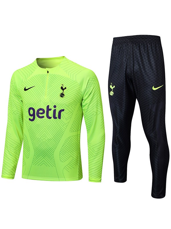 Tottenham Hotspur tuta da calcio abbigliamento sportivo mezza cerniera divisa verde Tottenham kit da allenamento da uomo cappotto da calcio 2022-2023