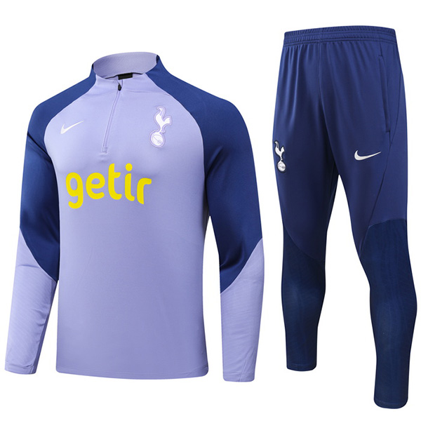 Tottenham Hotspur tracksuit football sportswear purple zipper neck training uniform outdoor soccer coat 2024
