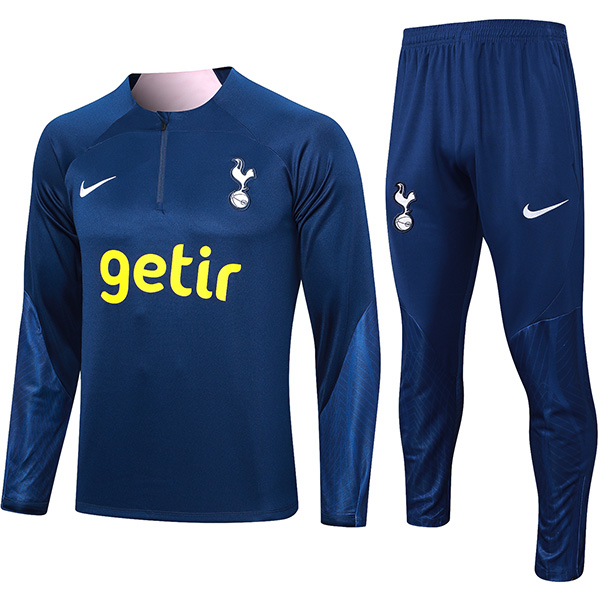 Tottenham Hotspur tracksuit soccer pants suit sports set navy zipper necked uniform men's clothes football training kit 2023-2024