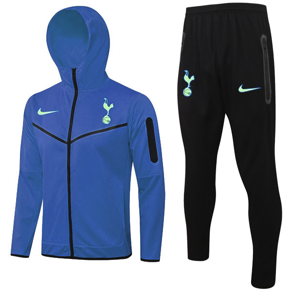 Tottenham hotspur giacca con cappuccio da calcio abbigliamento sportivo tuta cerniera completa uniforme da uomo kit di allenamento calcio all'aperto cappotto blu 2022-2023
