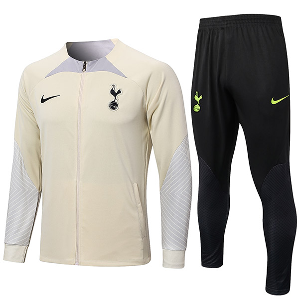 Tottenham hotspur giacca da calcio abbigliamento sportivo tuta crema completa cerniera uniforme kit da allenamento da uomo cappotto da calcio all'aperto 2022-2023