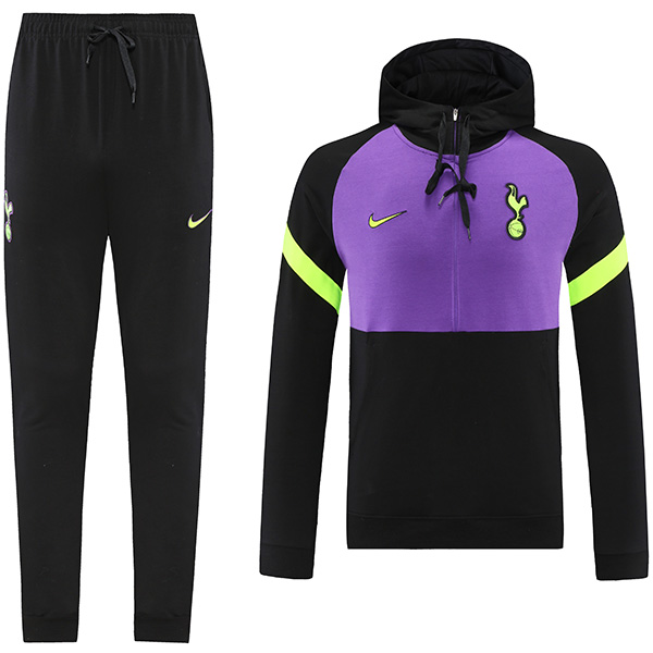 Tottenham hotspur giacca con cappuccio da calcio abbigliamento sportivo tuta con cerniera kit da allenamento da uomo cappotto da calcio all'aperto viola 2022-2023